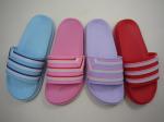 Casual Flat Pvc Stripe Upper Slide Ladies Eva Slippers