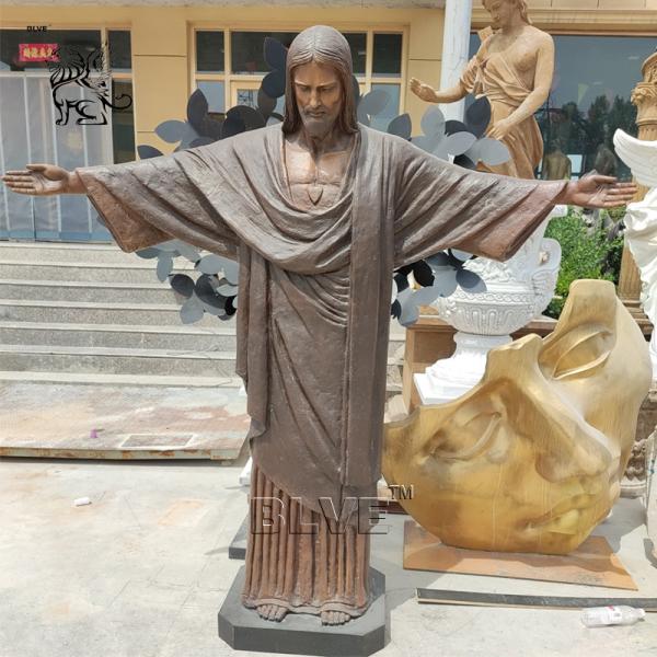 Buy cheap Bronze Savior Christ Jesus Statue Brass Redeemer Sculpture Life Size Metal Casting Jesus Decoration Religious from wholesalers