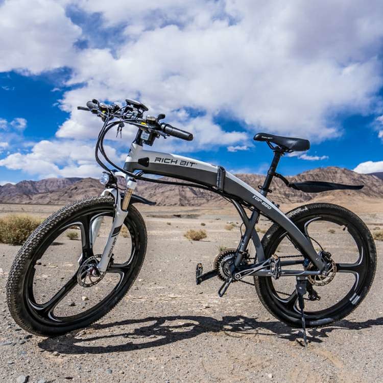 Small Lightweight Fold Up Electric Bike Lunar Shape 36v 250w 9.6ah RICH BIT Top-880