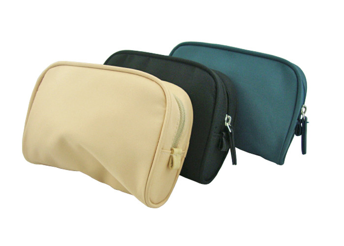 Light Brown / Green / Black Travel Accessory Bags In Strong Microfiber Material