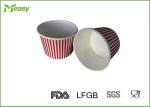 150ml Red Stripe Ice Cream Paper Cups For Children Party , SGS LFGB certificatio