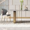 Buy cheap Minimalist Slate Marble Top Rectangular Dining Table Custom High End Modern Furniture from wholesalers