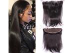 13'' X 4'' Ear To Ear Lace Frontal Closure Virgin Hair / Silky Straight Human
