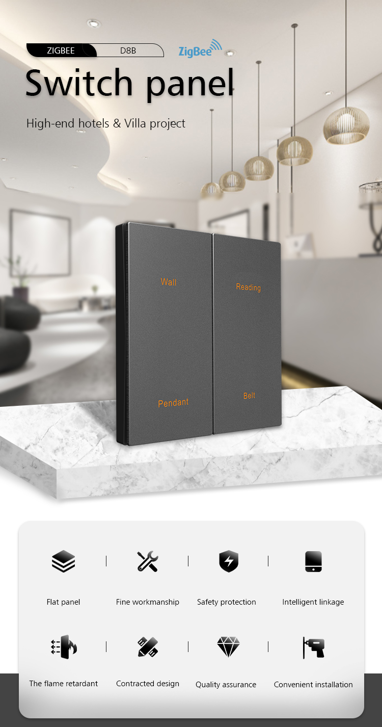Tuya APP Zigbee Smart Switch 240V AC UK Standard Box for Installation