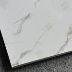 600*600mm Living Room Glazed Ceramic Tiles Super White Marble With Glod Vein