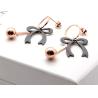 Buy cheap Rose Gold Plated Plain Ribbon Bow Tassel Stud Earrings Women Fashion Jewelry , Bow Knot Pendant Chain Drop Hook Earring from wholesalers