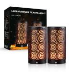 Outdoor 2Pcs 72mm×H140mm Led Flickering Flame Lantern USB Rechargeable