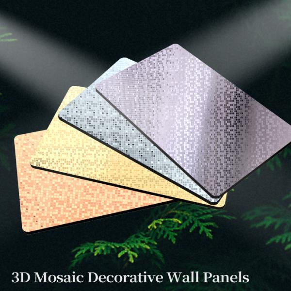 Buy cheap Mosaic Wall Decor PET Wall Panel Bamboo Charcoal Fiber Wood Veneer Board from wholesalers