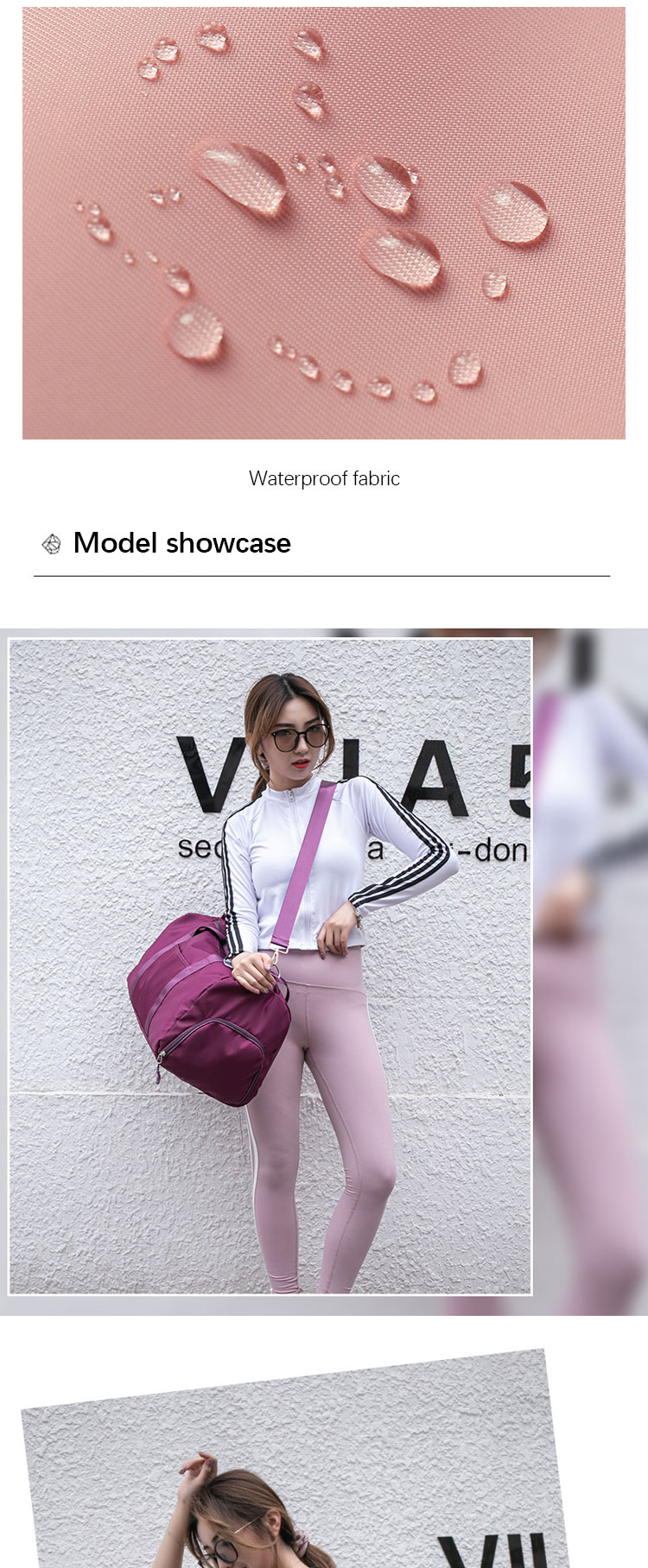 Multiple Color Nylon Travel Bag With Handle Dry And Wet Separation