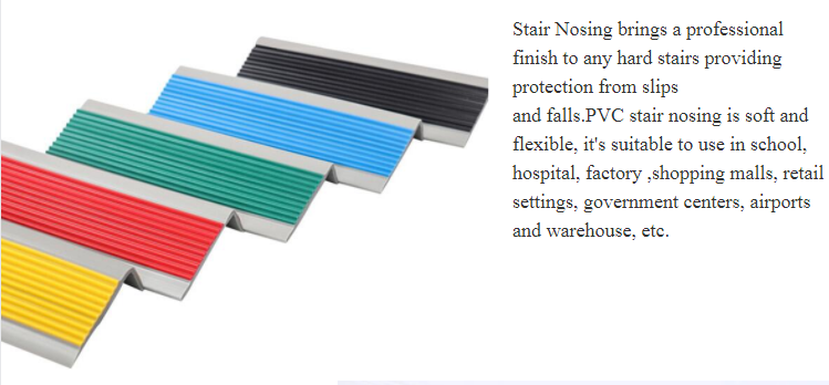 Stair Step Edge Bag Corner Anti-slip Strip in Soft Flexible PVC for Many Popular Sizes