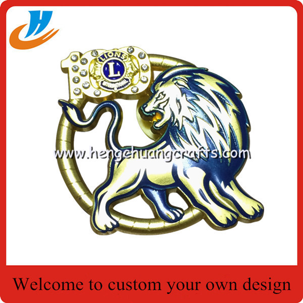 Welcome to custom metal badge,Lion lapel pin badge for lion club