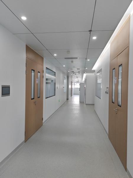 Buy cheap Wooden Grain Steel Double Cleanroom Swing Door Hospital Metal Doors With Glass Vision from wholesalers
