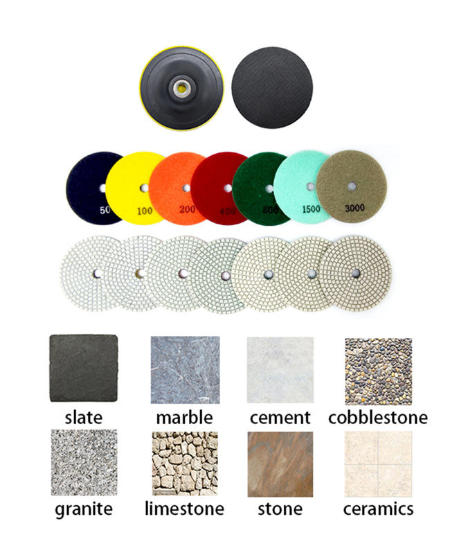 4 Inch Marble Granite Tile Wet Stone Diamond Resin Polishing Pads 3mm