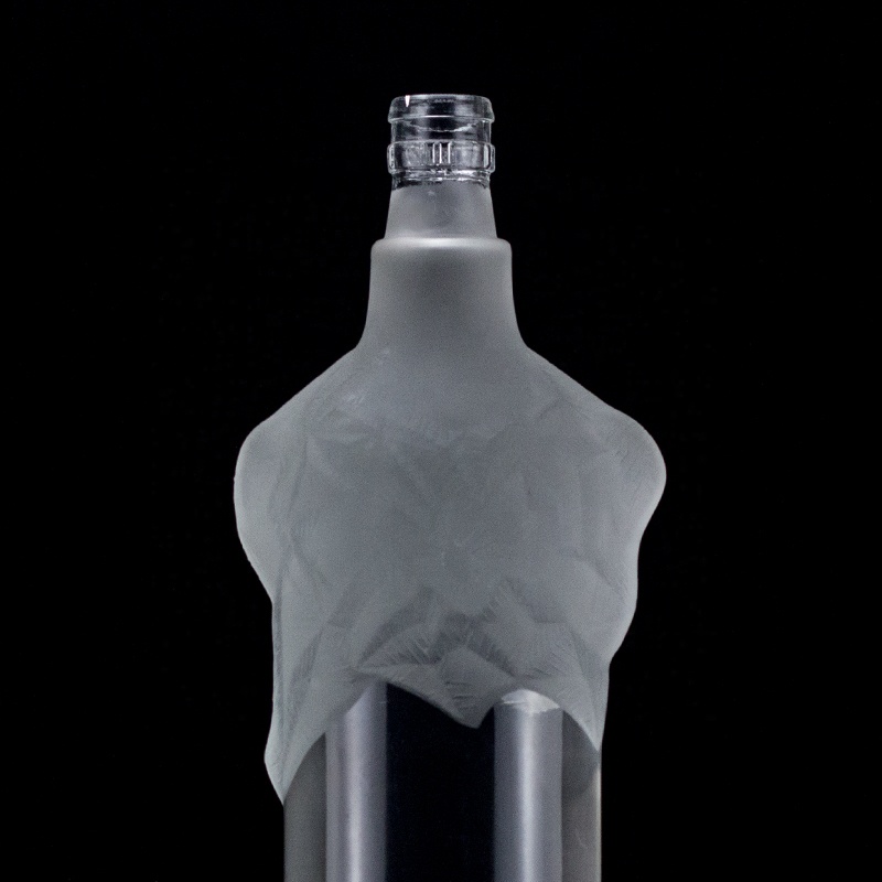 500ml 700ml 750ml Transparent Flint Glass Bottle for Champagne Gin Rum Unique Design
