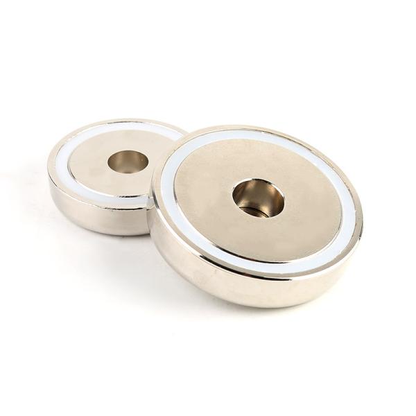 Buy cheap Chrome Coating N52 Neodymium Pot Magnet With Borehole from wholesalers