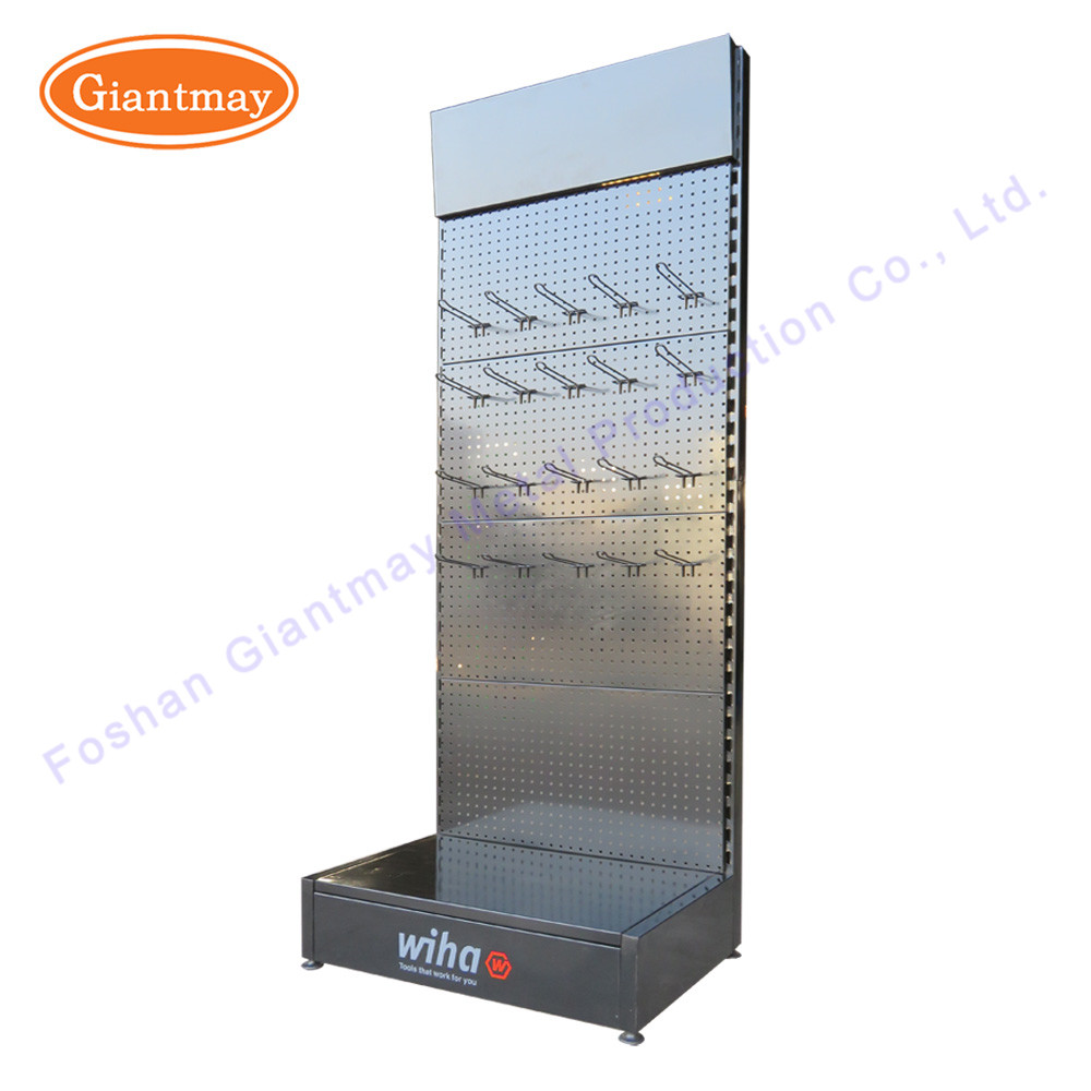 Free Standing Mobile Accessories Pegboard Metal Stand Store Display Rack