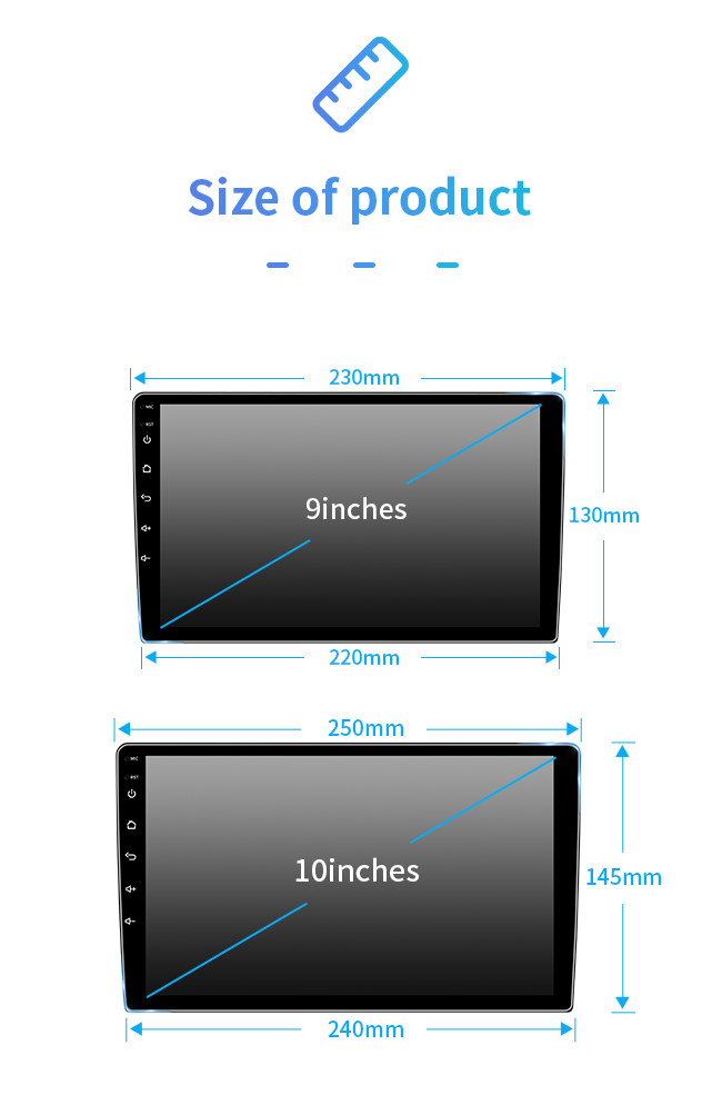 9 Inch Android Car Radio With Bluetooth And Navigation 8 Core 1080PHD Screen Multimedia