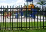 Decorative Spear Top Security Zinc Steel Fencing , Metal Three Rails