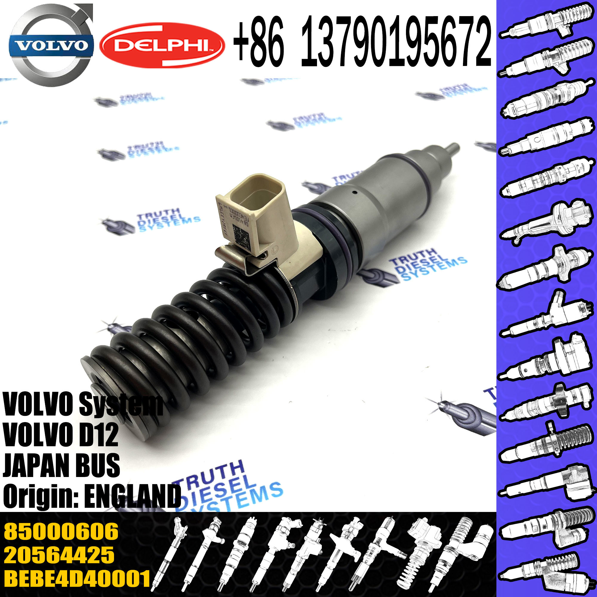 original Diesel Fuel Injector 20564425 BEBE4D10001 BEBE4D29001 BEBE4D40001 85000606 for VOL D12 3989 EURO 4
