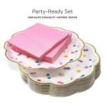 Foil Colorful Dot Birthday Biodegradable Cutlery And Plates
