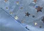 160CM Width Anti Pilling Silver Star Foil Printing Minky Plush Fabric
