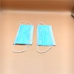 Non Woven 3 Ply Disposable Breathing Mask Face Protection Blue Color Customized