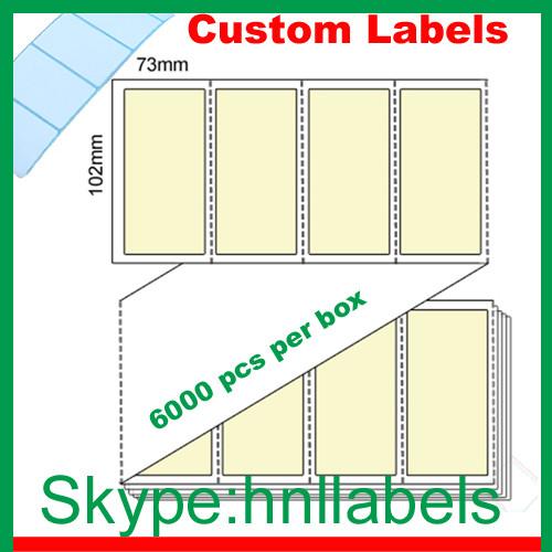 Buy cheap Thermal Transfer Labels 102mmX73mm/1 Beige Trans Fanfold Perm, Perfs, 6,000 per box from wholesalers