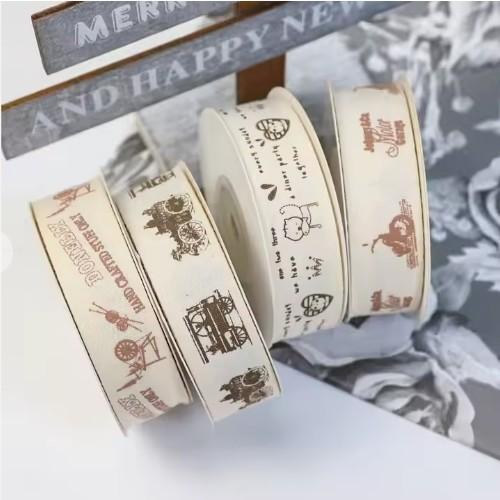 Single Face RPET Recycled Cotton Ribbon 100% Cotton 10mm-100mm Custom Printed
