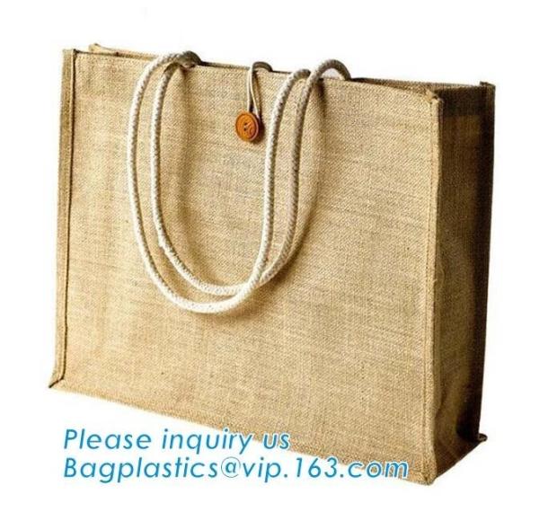 Buy cheap Reusable Natural Eco Personalised Hessian Jute Shopping Bags,Eco Shopping Wine Tote Clutch Supplier Small Gift Beach Pri from wholesalers
