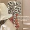 Buy cheap 10.5*19*1cm Custom Logo Hand Held Mirror for Daily Makeup in Silver Square Shape from wholesalers