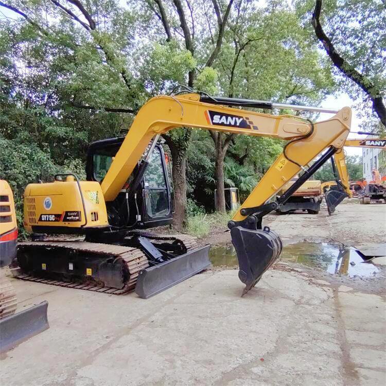 Small Construction Machinery Used SANY SY75C Excavator with Original Hydraulic Pump
