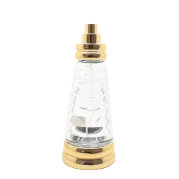 Lightweight Refillable Glass Perfume Bottle , Golden And Clear Glass Perfume