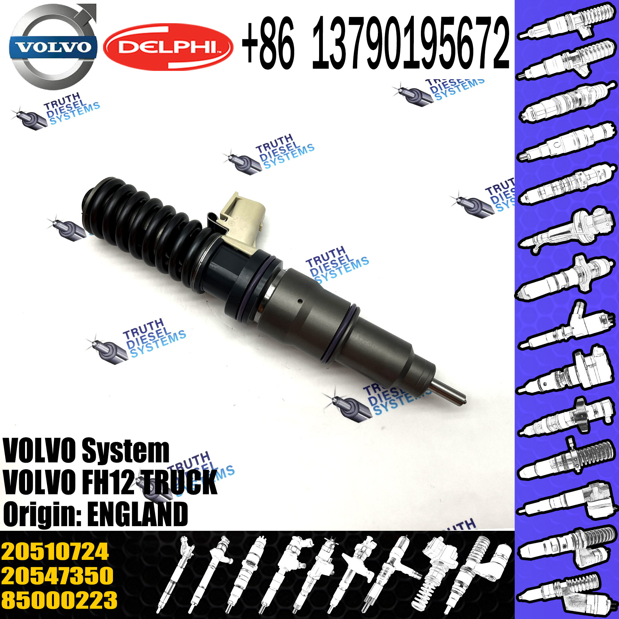 original Diesel Fuel Injector 20547350 85000416 EX631016 20484073 20497849 20510724 E3/E3.18 for VOL FH12 TRUCK