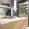 Buy cheap Modern Customized U Shape Kitchen Cabinet White Veneer Door With Quartz Stone Counter Top from wholesalers