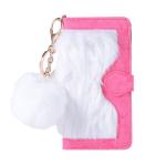 Hot sale in Amazon Fur Detachable TPU Leather Wallets Phone Case Cover for