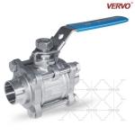 1 Inch DN25 3 Piece 1000 PSI Ball Valve CF8 Ss 304 With Lock 1000wog SW