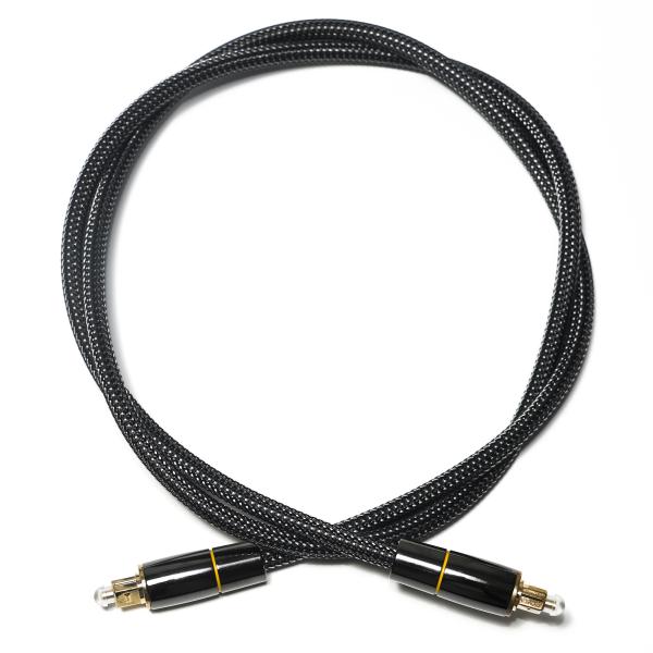 Toslink Toslink Optical Fiber Cable Nylon Woven net Plated Copper Gold Rim