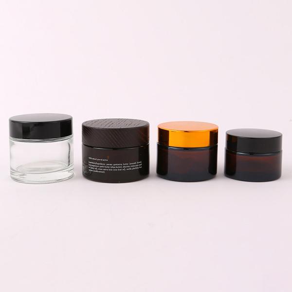 Straight Side Cosmetic Bottle Packaging 1 oz 2oz 4oz Clear Glass Cream Cosmetics