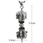 Men's Jewelry Vintage Old Sterling Silver Amulet Pendant Necklace (N029293W)