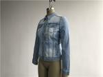 Light Wash Ladies Denim Jacket / Button Through Trucker Jacket TW79170