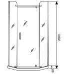 3/8in Thickness Grilled Pattern Glass Shower Cubicles Diversified Pivot Door