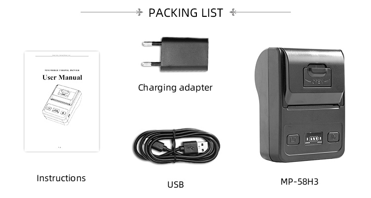 Free spare parts mini portable printer for smartphone wireless printer all support