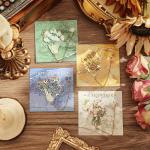 Hollow Custom Bookmark Vintage Flowers Painting With Metal Chain Pendant