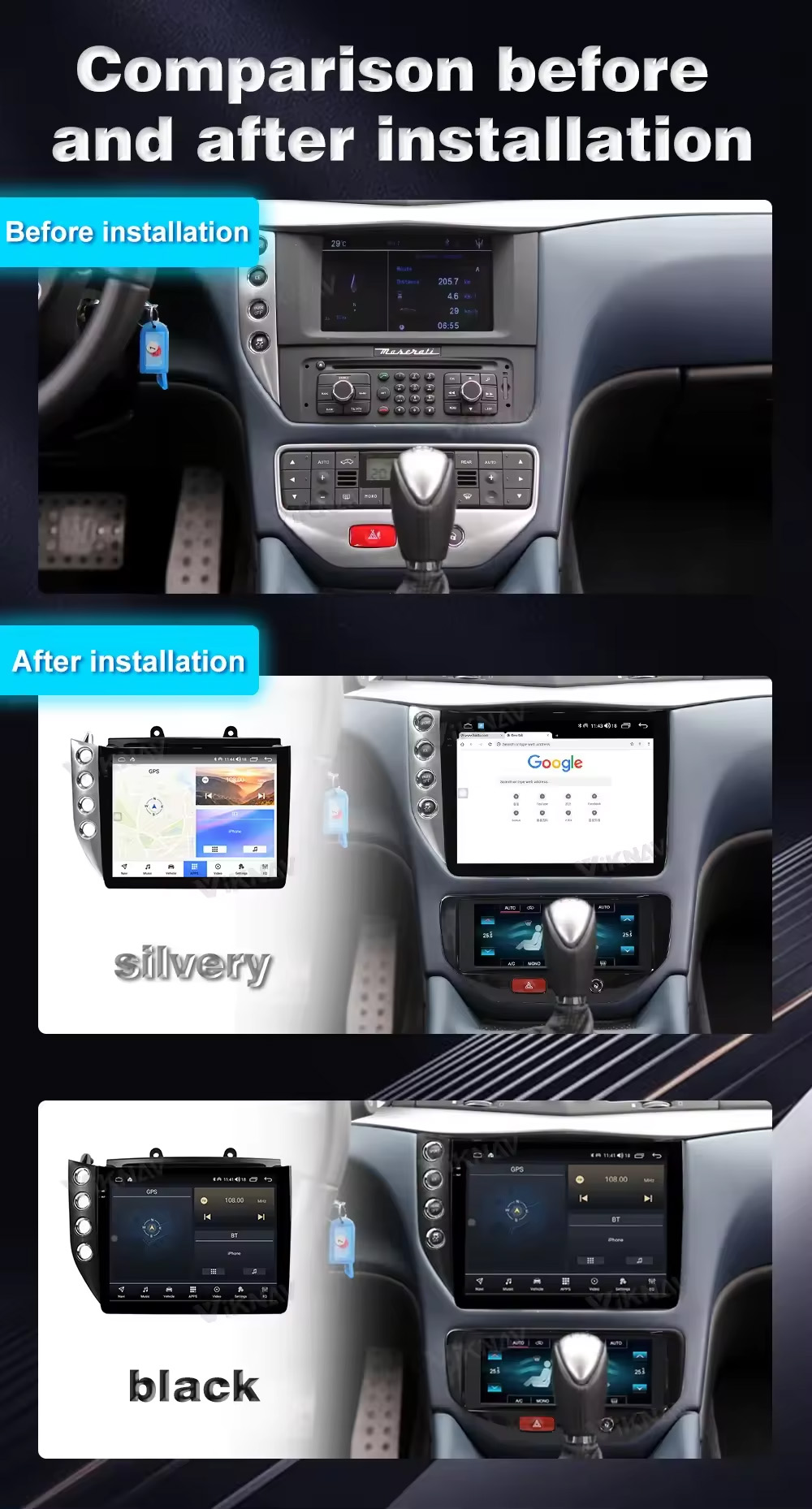 Aftermarket GT GC Maserati Granturismo Radio 2007-2017 Multimedia Player Head Unit