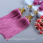 Delicate custom long tassel fringe trimming for curtain attractive tieback