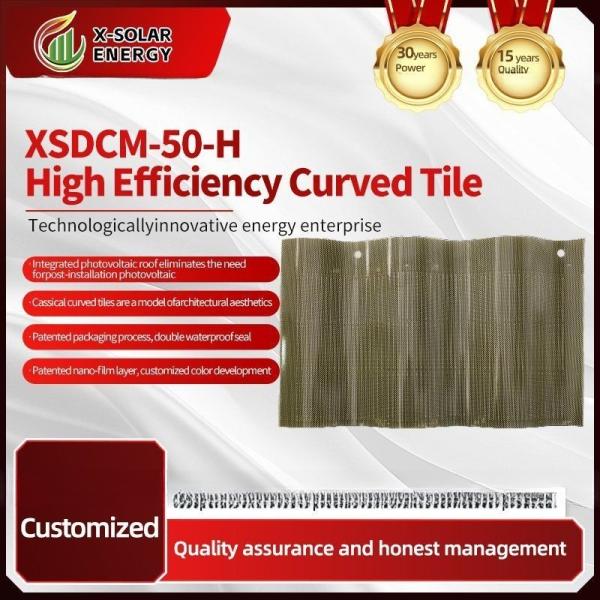 25A Max. Fuse Current XSDCM-50-H Curved Photovoltaic Solar Tiles for Modern