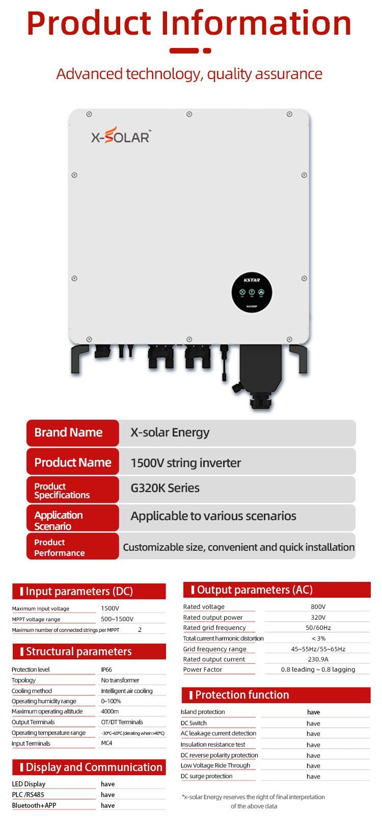 1100V 40-150kwt Industrial and Commercial Inverters