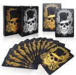 Durable Foil Stamping Black And Gold Playing Cards Waterproof 280gsm