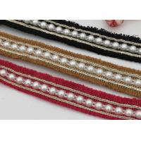 Buy cheap Beaded Decorative Elastic Bands Red / Yellow / Black For Girls Shoe Decoration product