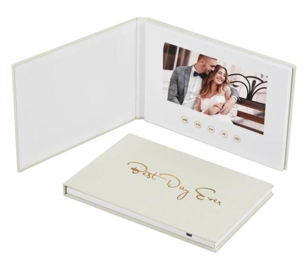 Custom logos memory wedding invitations book lcd business card gift screen 7